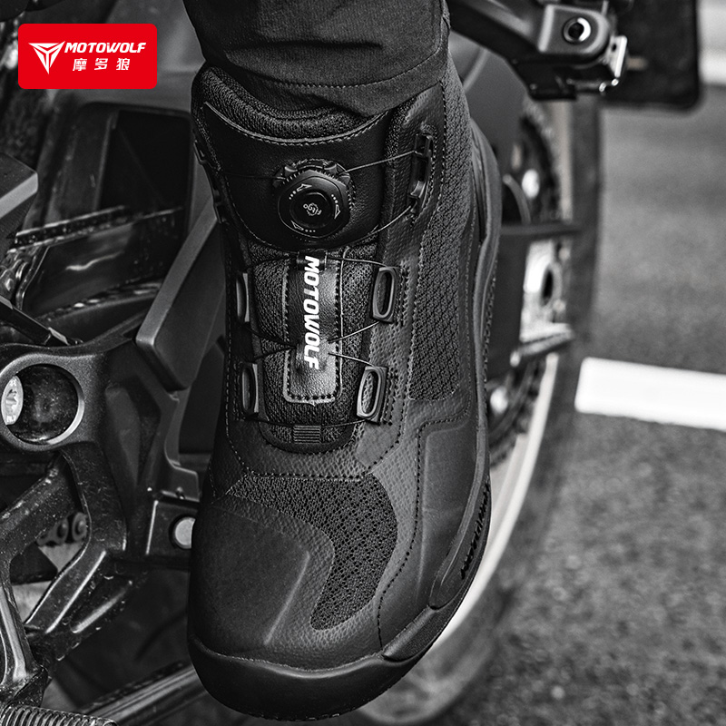 BOTAS DE MOTO MOTOWOLF MDL0203 ANTIDESLIZANTES EN COLOR NEGRO - 2