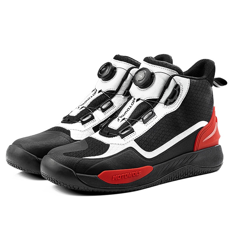 BOTAS DE MOTO MOTOWOLF MDL0203 ANTIDESLIZANTES EN COLOR ROJO - 1