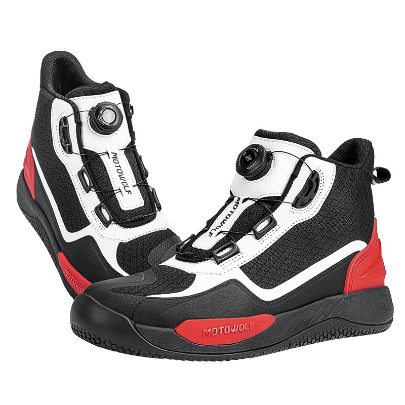 BOTAS DE MOTO MOTOWOLF MDL0203 ANTIDESLIZANTES EN COLOR ROJO - 6