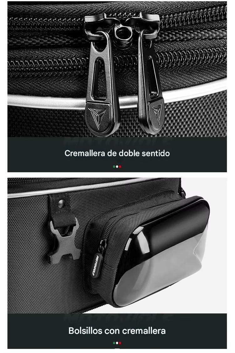 MALETA TOP CASE IMPERMEABLE EXPANDIBLE PARA MOTOCICLETA MOTOWOLF 0705B - 4