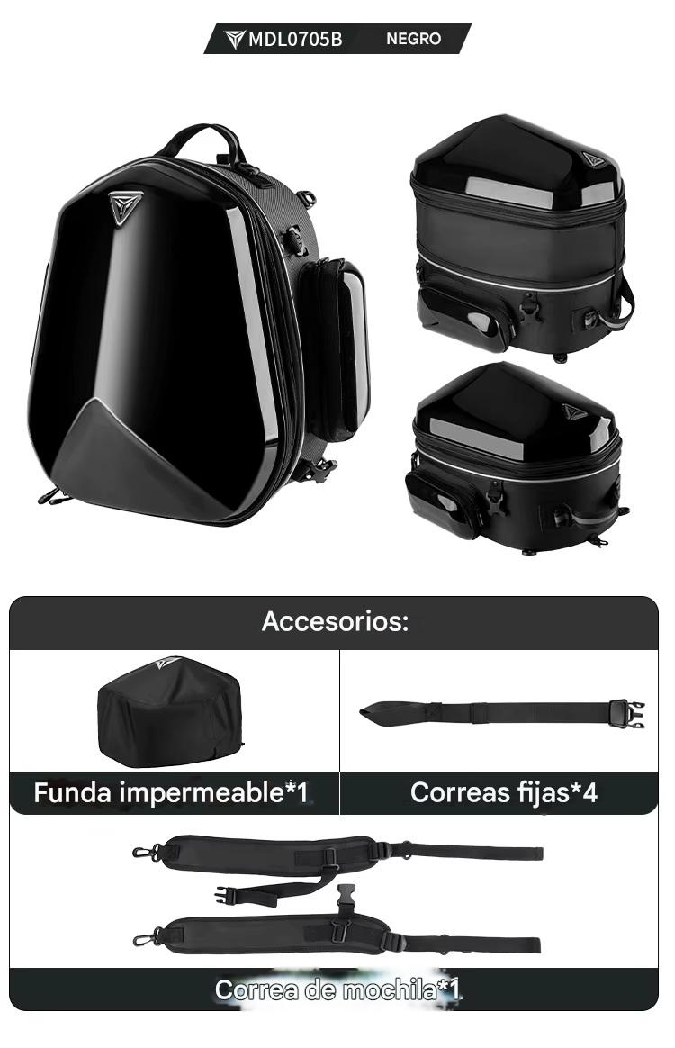 MALETA TOP CASE IMPERMEABLE EXPANDIBLE PARA MOTOCICLETA MOTOWOLF 0705B - 12