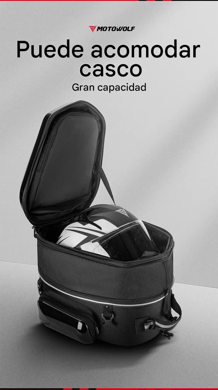 MALETA TOP CASE IMPERMEABLE EXPANDIBLE PARA MOTOCICLETA MOTOWOLF 0705B - 13