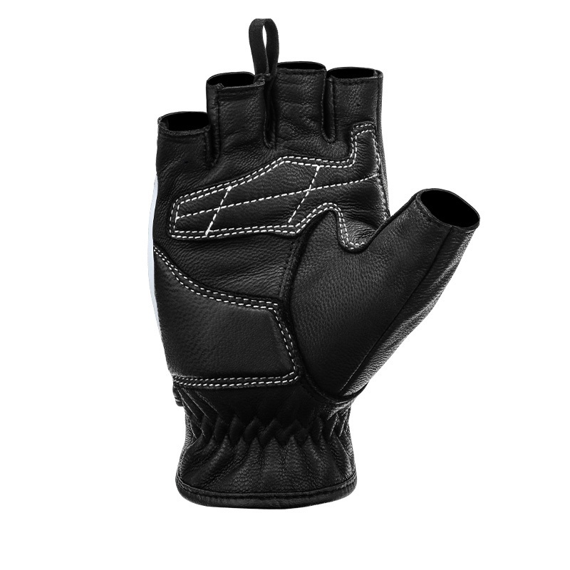 GUANTES DE MEDIO DEDO DE CUERO PARA MOTOCILCIMO MOTOWOLF 0334B - 7