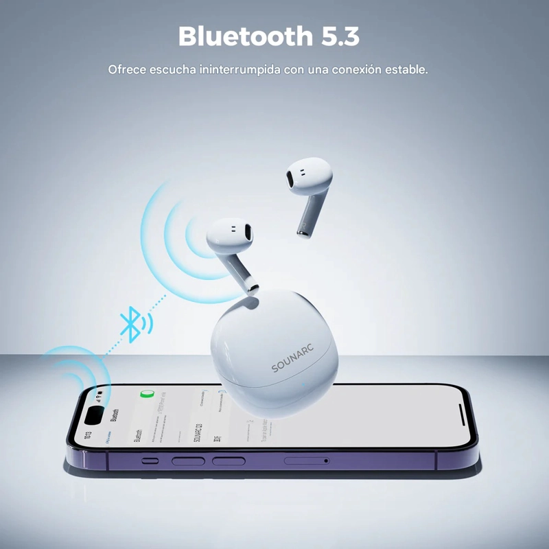 AUDIFONOS SEMI IN EAR, BLUETOOTH 5.3, IPX5, 20 H, SOUNARC Q3 COLOR AZUL - 11