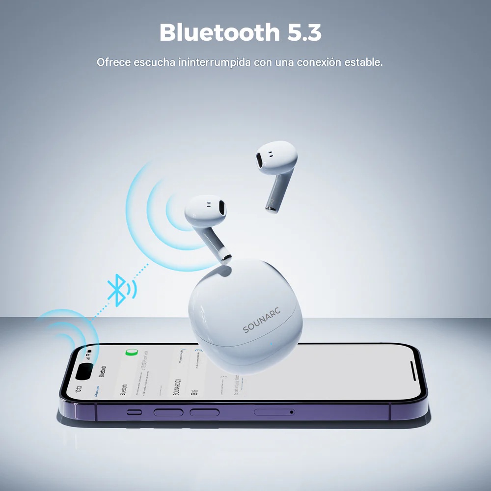 AUDIFONOS SEMI IN EAR, BLUETOOTH 5.3, IPX5, 20 H, SOUNARC Q3 COLOR AZUL - 3