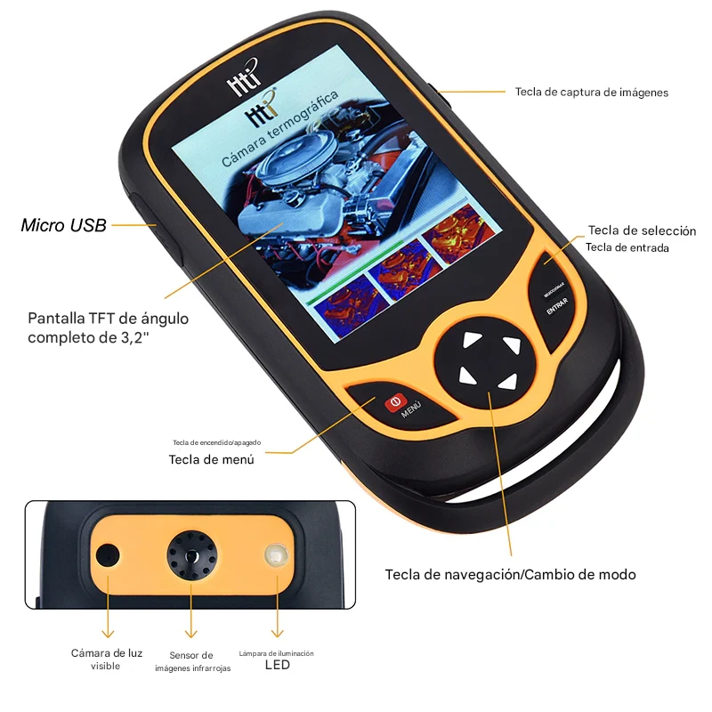 CAMARA TERMOGRAFICA HTI HT-A2+ 256X192 RECARGABLE PRO - 2