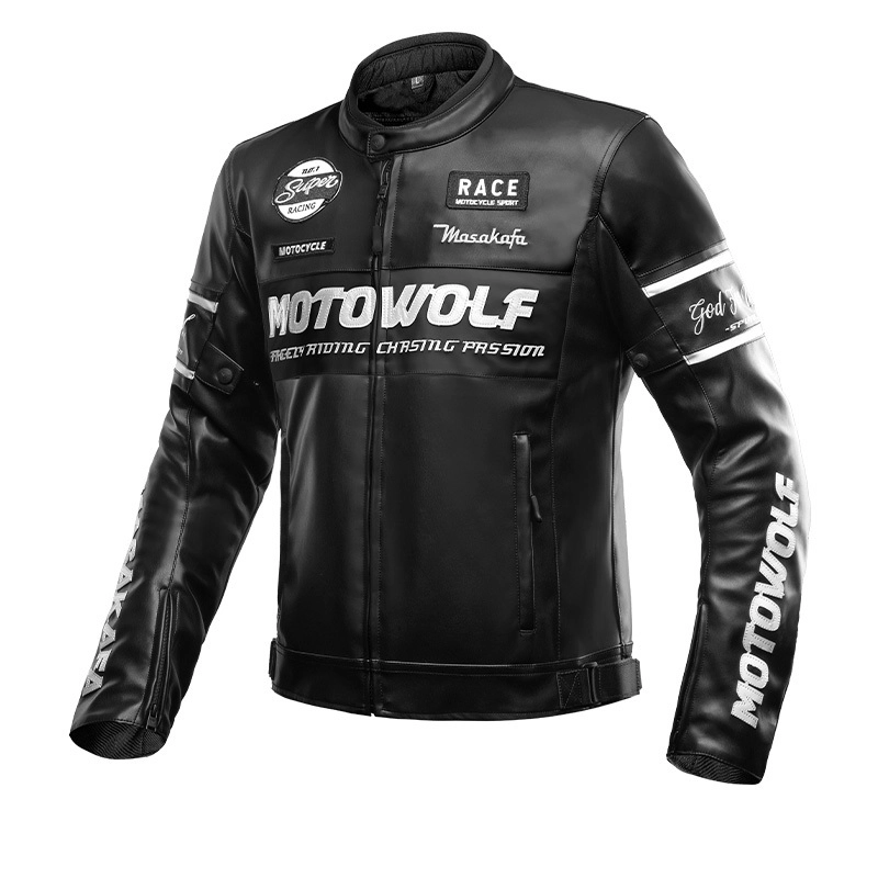 CHAQUETA MOTO MOTOWOLF JM1 CUERO PU CON PROTECCION CE - 1