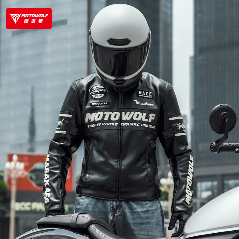 CHAQUETA MOTO MOTOWOLF JM1 CUERO PU CON PROTECCION CE - 8