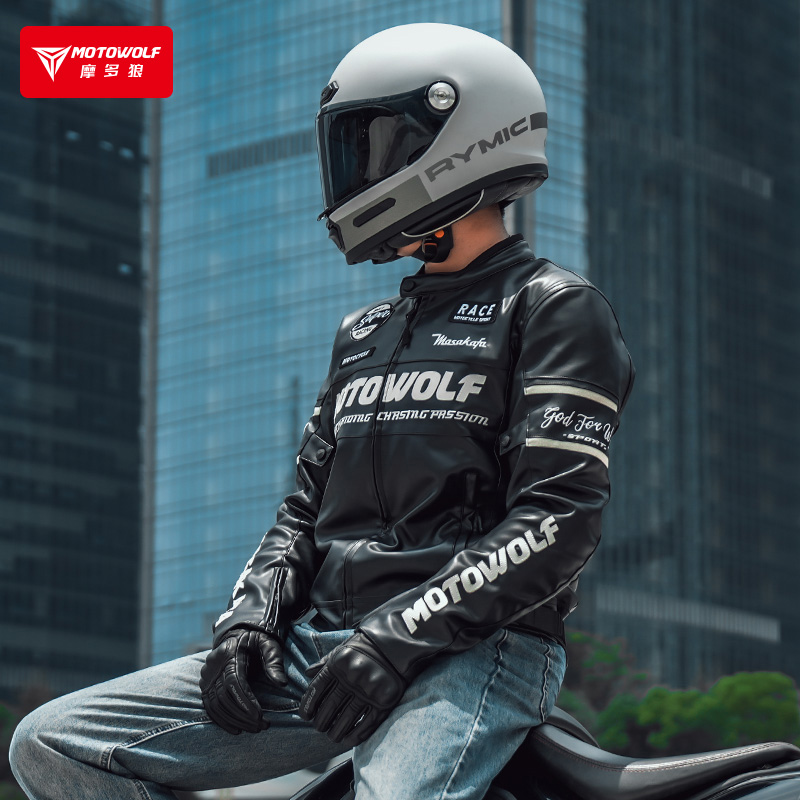 CHAQUETA MOTO MOTOWOLF JM1 CUERO PU CON PROTECCION CE - 9