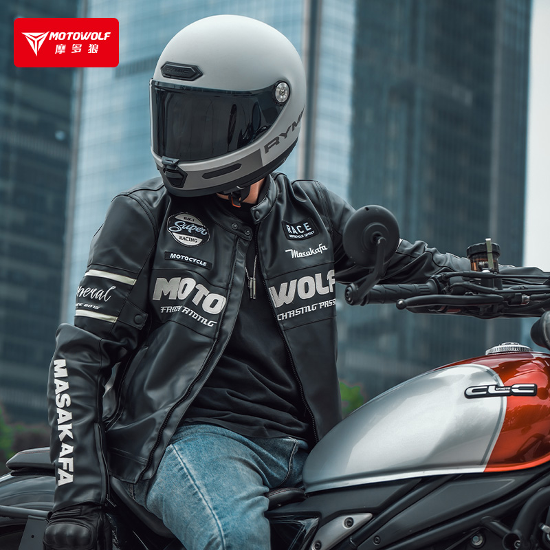 CHAQUETA MOTO MOTOWOLF JM1 CUERO PU CON PROTECCION CE - 10