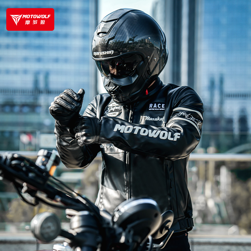 CHAQUETA MOTO MOTOWOLF JM1 CUERO PU CON PROTECCION CE - 11