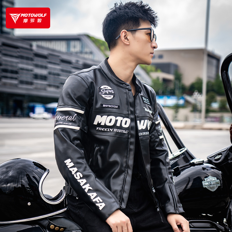 CHAQUETA MOTO MOTOWOLF JM1 CUERO PU CON PROTECCION CE - 12
