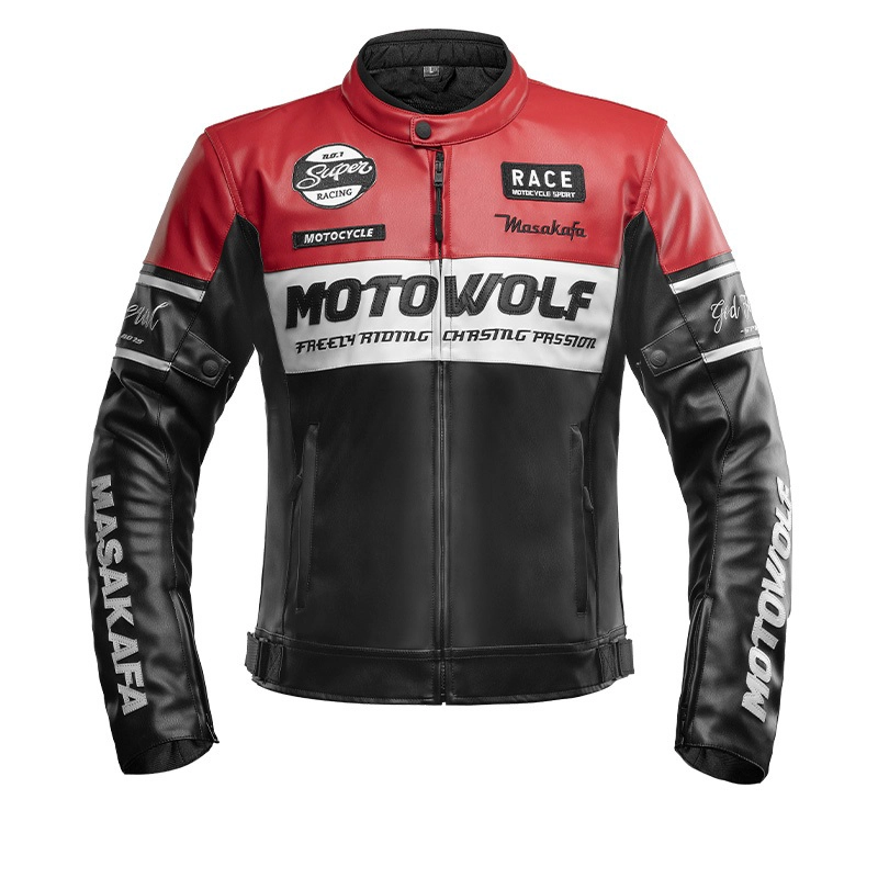 CHAQUETA MOTO HOMBRE CUERO PU INVIERNO CON PROTECCION CE MOTOWOLF - 6