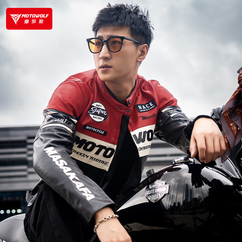CHAQUETA MOTO HOMBRE CUERO PU INVIERNO CON PROTECCION CE MOTOWOLF - 10