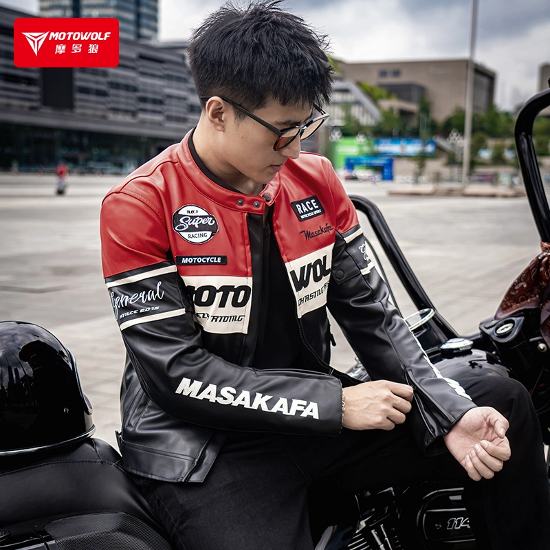CHAQUETA MOTO HOMBRE CUERO PU INVIERNO CON PROTECCION CE MOTOWOLF - 12