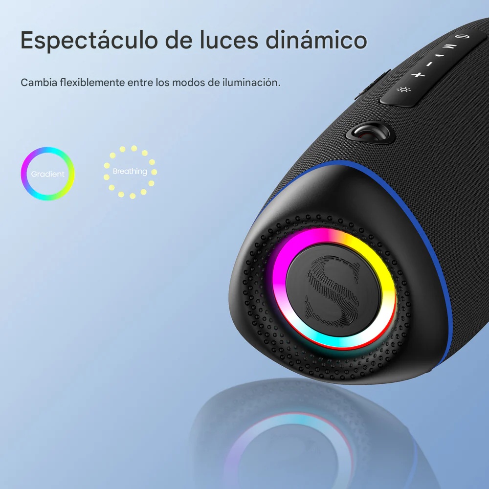 PARLANTE DE EXTERIOR BLUETOOTH 5.3, 40 W, IPX6, RGB, TWS, 15 H, SOUNARC R1 - 7