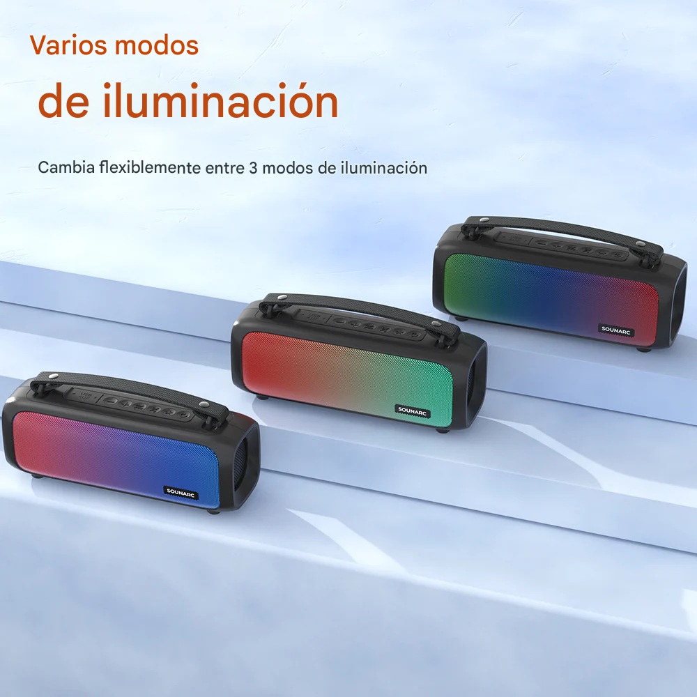PARLANTE BLUETOOTH SOUNARC P3 16W TWS IPX4 LED 7H OUTDOOR 5.1 - 10
