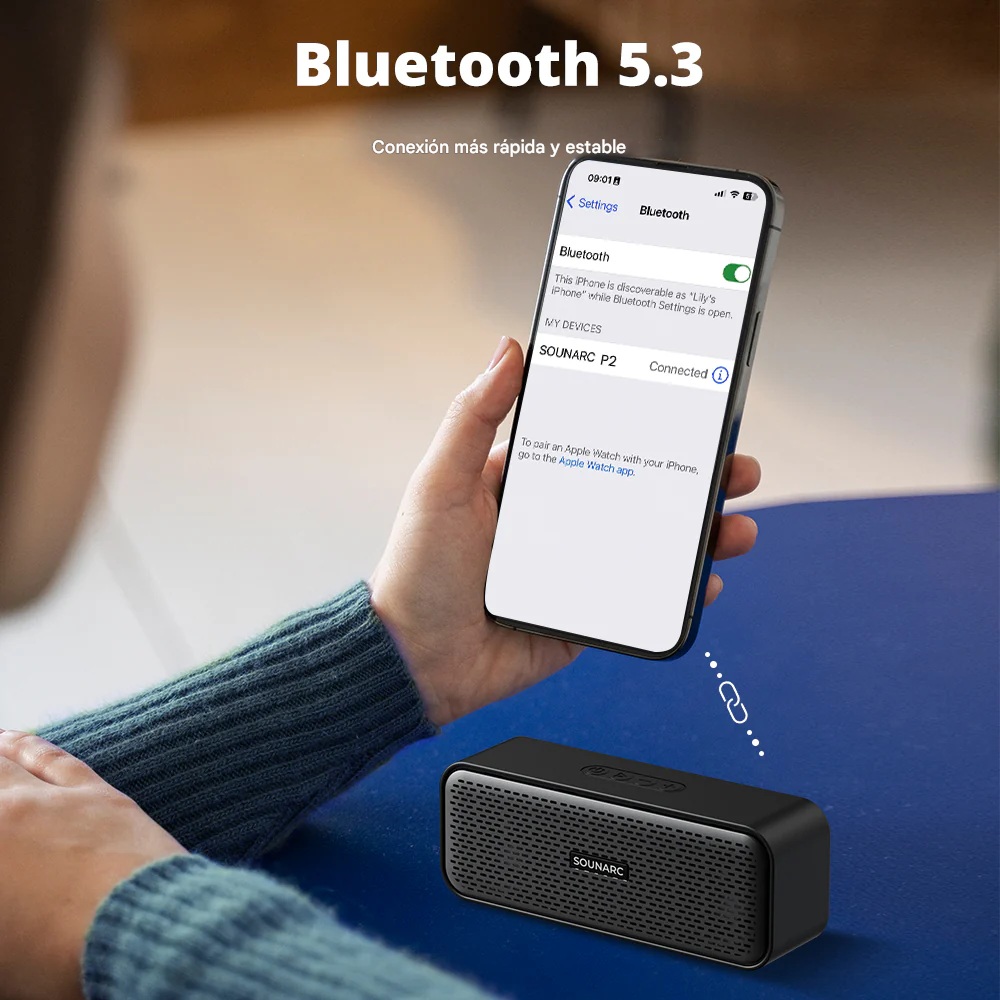 PARLANTE SOUNARC P2 BLUETOOTH 5.3 10W IPX5 15H OUTDOOR PORTATIL - 7