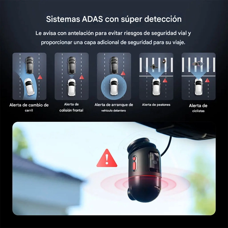 SET CAMARA PARA VEHICULO FRONTAL 360° 4K HDR 60FPS TRASERA 1080P 70MAI X800-2 + KIT UP03 - 3