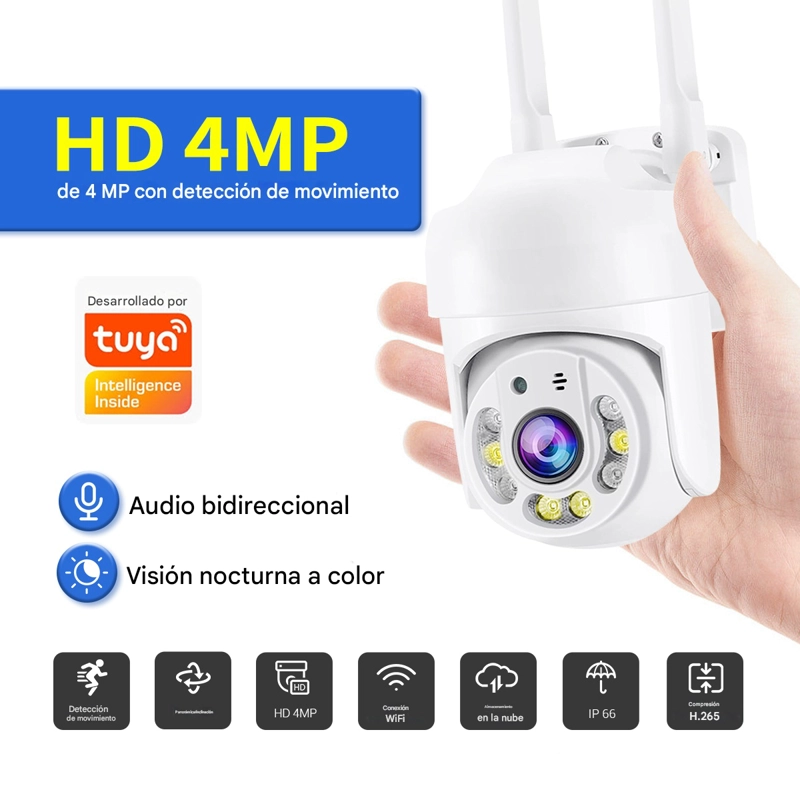 CAMARA DE EXTERIOR WI-FI 4MP 1440P PTZ VISION NOCTURNA DUAL ESCAM TY114 - 4