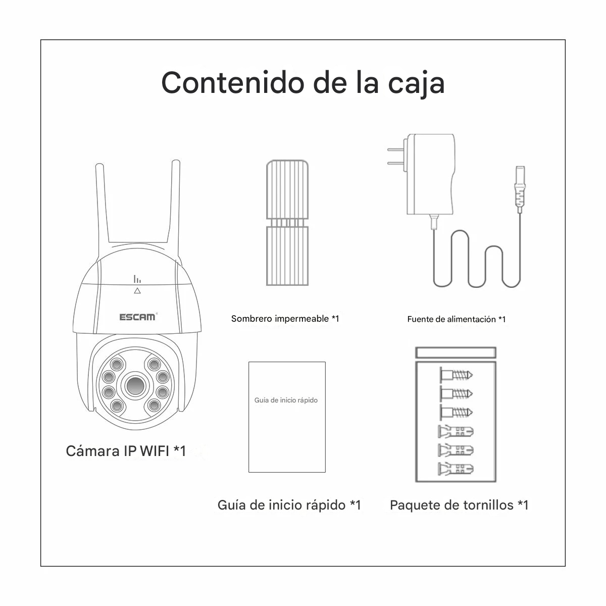 CAMARA DE EXTERIOR IP WIFI PTZ 5MP 1944P DETECCION HUMANA VISION NOCTURNA DUAL ESCAM QF518 - 10