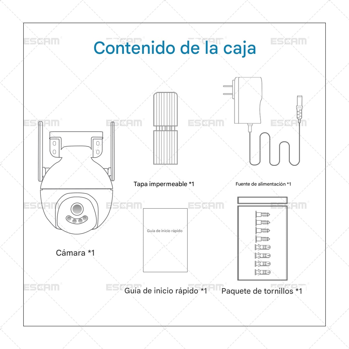 CAMARA DE EXTERIOR IP WIFI PTZ 3MP 1296P VISION NOCTURNA DUAL ESCAM QF300 - 5