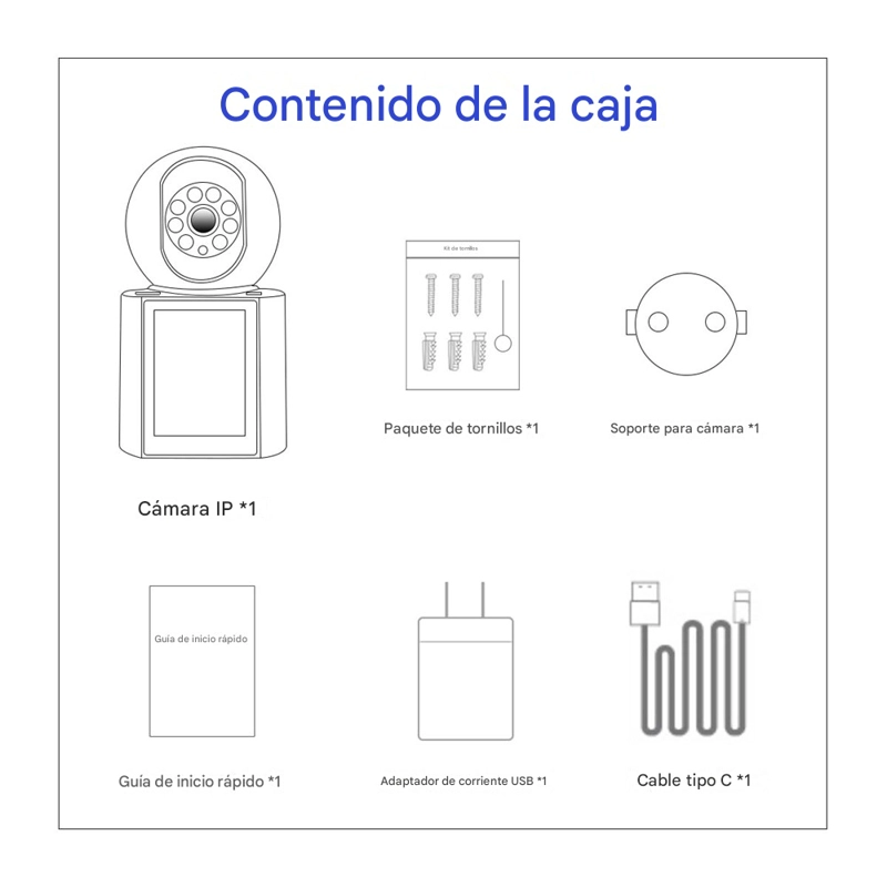 CAMARA DE INTERIOR IP WIFI 3 MP PANTALLA 2,8' VISION NOCTURNA DUAL ESCAM QF104 - 7