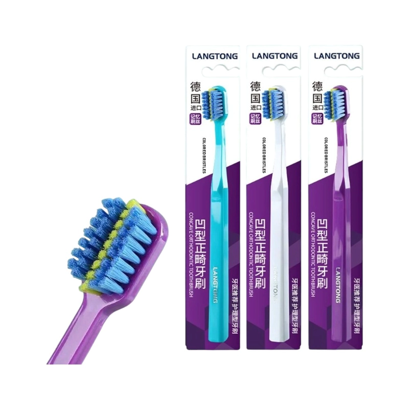 PACK 3 CEPILLOS DE DIENTES PARA ORTODONCIA LANGTON - 2