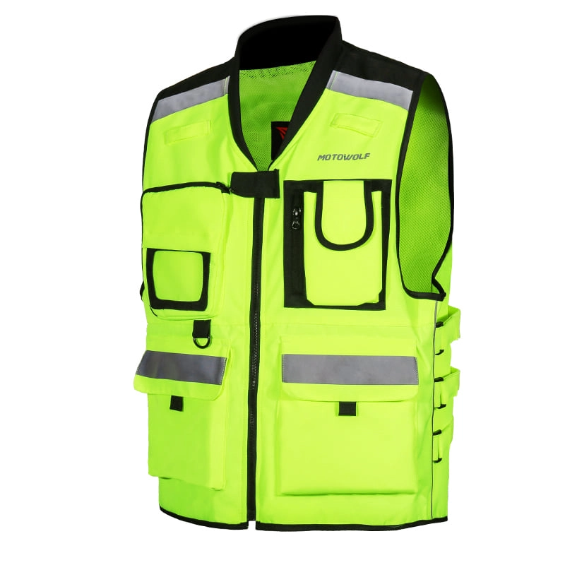 CHALECO REFLECTANTE PARA MOTOCICLISMO MOTOWOLF 0504 - AMARILLO - 1