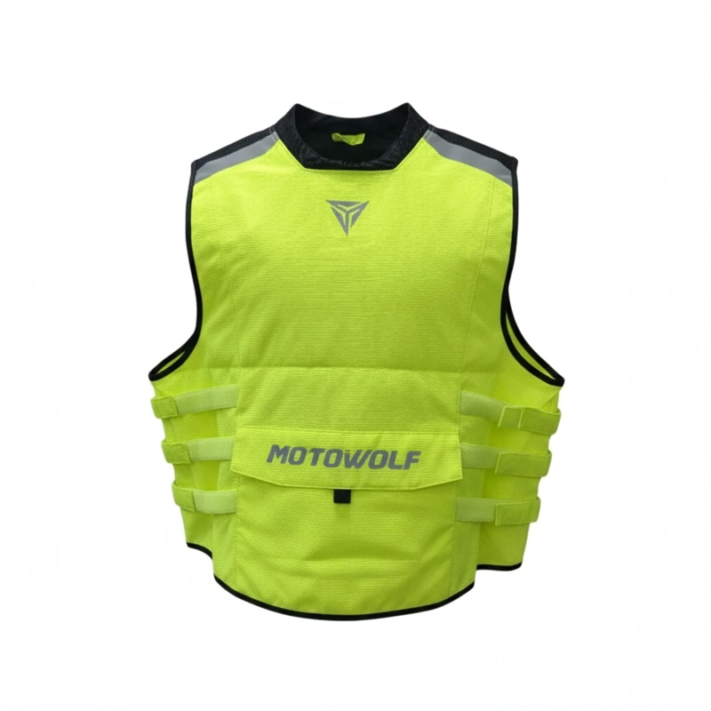 CHALECO REFLECTANTE PARA MOTOCICLISMO MOTOWOLF 0504 - AMARILLO - 2