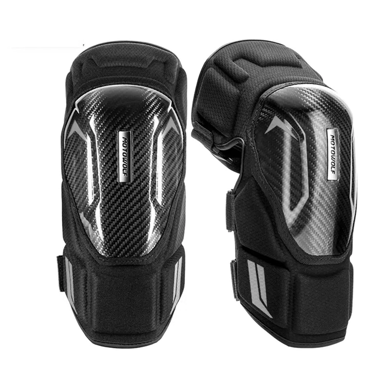 RODILLERAS PARA MOTOCICLISMO DE FIBRA CARBONO MOTOWOLF 1037 - NEGRO - 3
