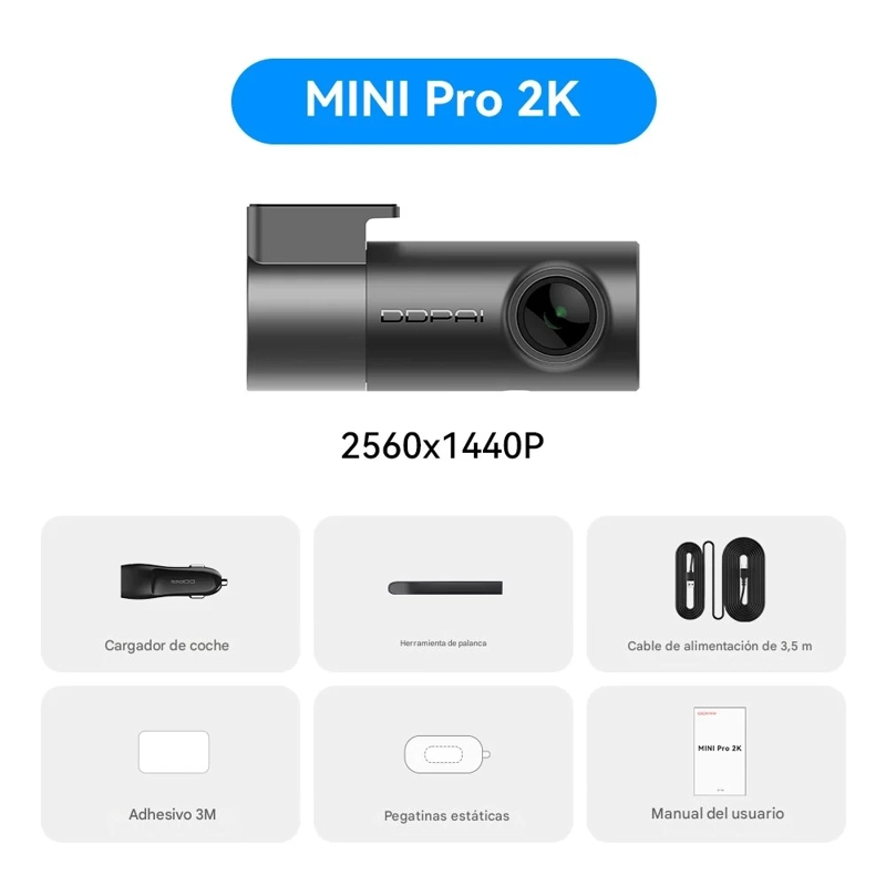 CAMARA PARA VEHICULO 2K 1440P LENTE 330º VISION NOCTURNA WIFI DDPAI MINI PRO 2K - 6