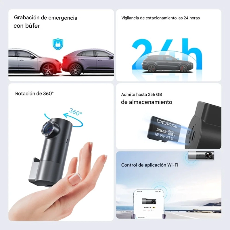 CAMARA PARA VEHICULO 2K 1440P LENTE 330º VISION NOCTURNA WIFI DDPAI MINI PRO 2K - 7