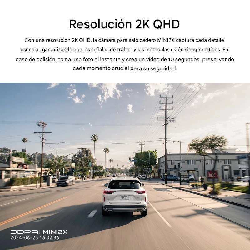 CAMARA PARA VEHICULO 2K QHD 1440P LENTE 360º NIGHTVIS 2.0 AI WIFI DDPAI MINI2X - 4