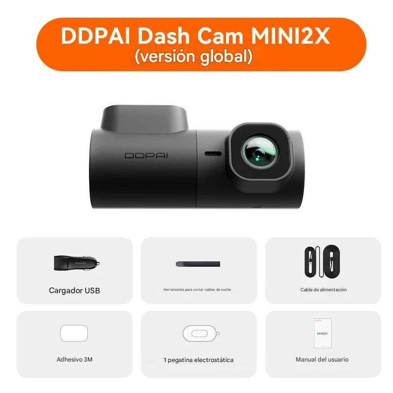 CAMARA PARA VEHICULO 2K QHD 1440P LENTE 360º NIGHTVIS 2.0 AI WIFI DDPAI MINI2X - 9