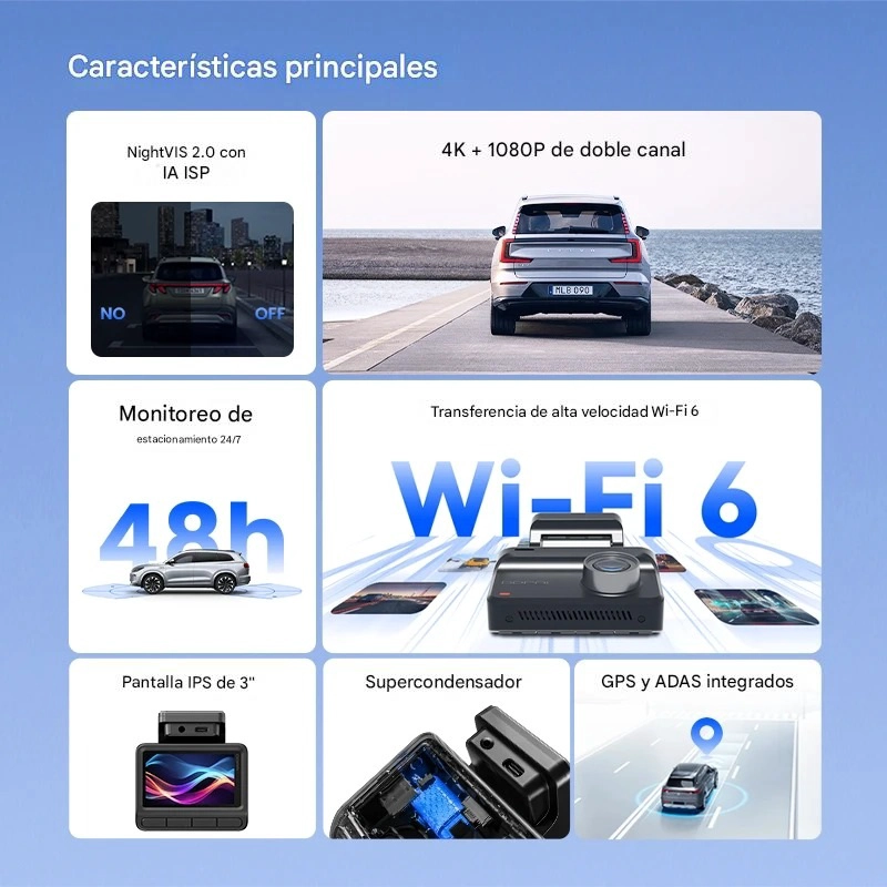 CAMARA DE VEHICULO FRONTAL 4K GPS ADAS DDPAI Z50 PRO - 6