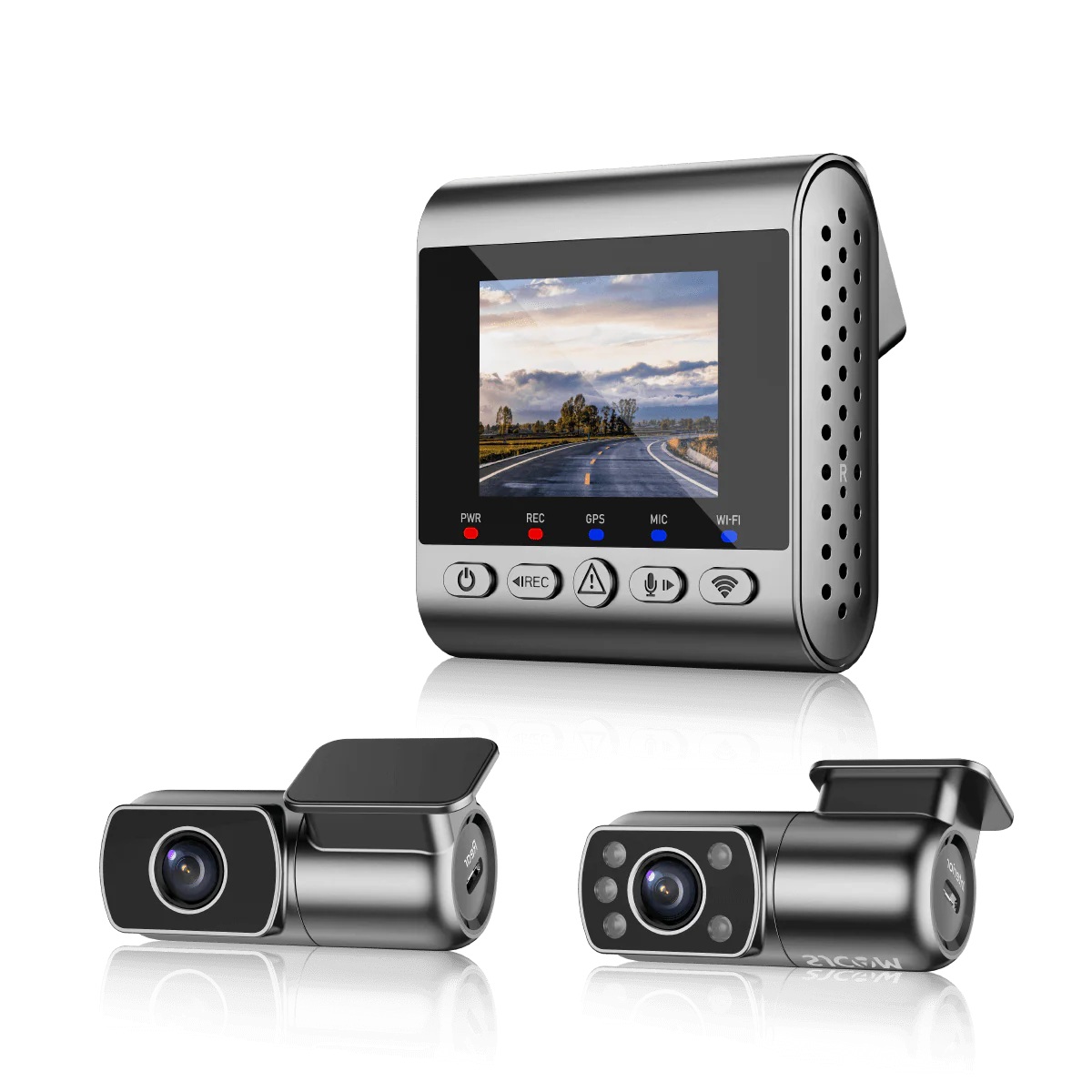 SET TRIPLE CAMARA PARA VEHICULO FRONTAL 4K TRASERA INTERIOR 1080P SJCAM M60-3CH - 5