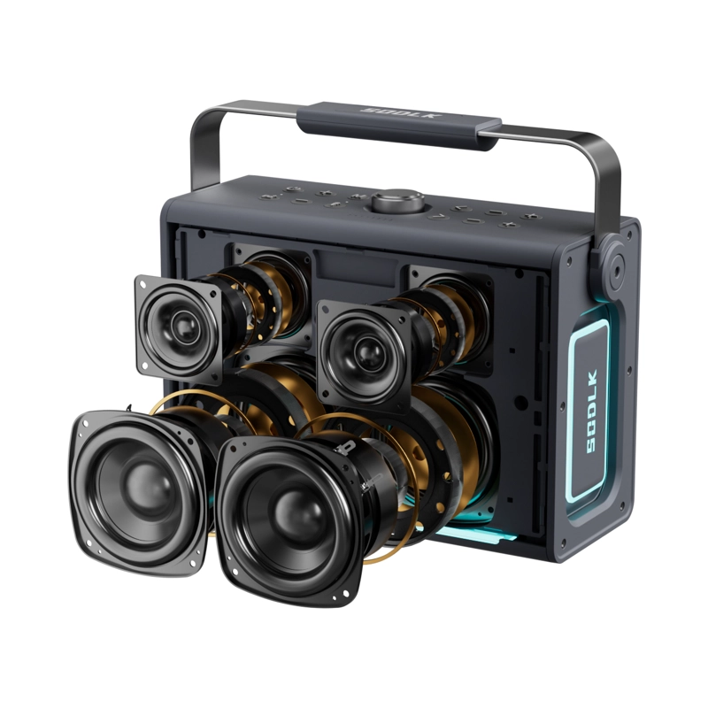 PARLANTE ALTAVOZ BLUETOOTH 5.3 KARAOKE 2 MIC 200W 20000MAH IPX6 TWS SODLK S1117 - 6