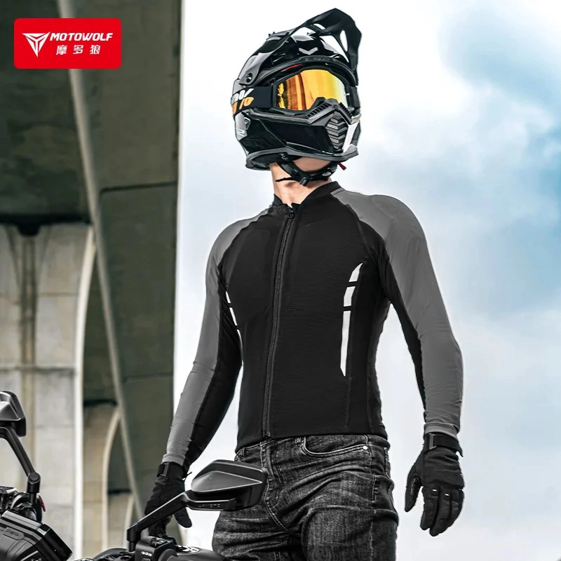 CHAQUETA AJUSTADA CON PROTECCIONES PARA MOTOCICLISMO MOTOWOLF MDL1032 - 3