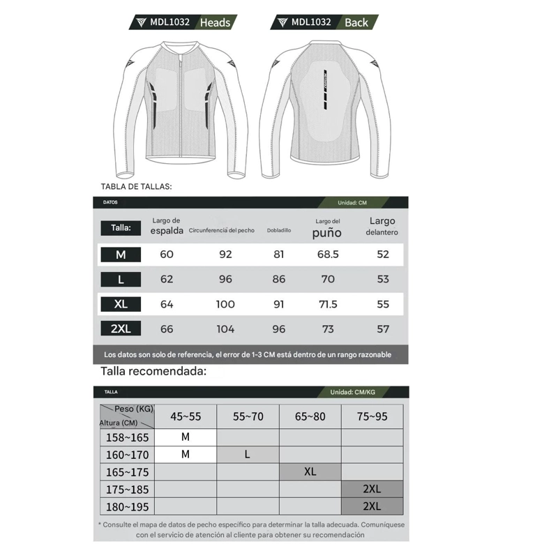CHAQUETA AJUSTADA CON PROTECCIONES PARA MOTOCICLISMO MOTOWOLF MDL1032 - 5