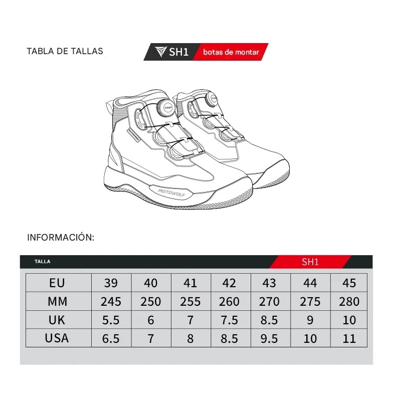 ZAPATOS IMPERMEABLES DE CUERO PARA MOTOCICLISMO MOTOWOLF SH1 - 7