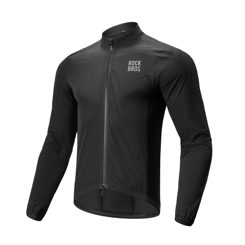 CHAQUETA CORTAVIENTO CICLISMO NEGRO ROCKBROS YPW071 - 1