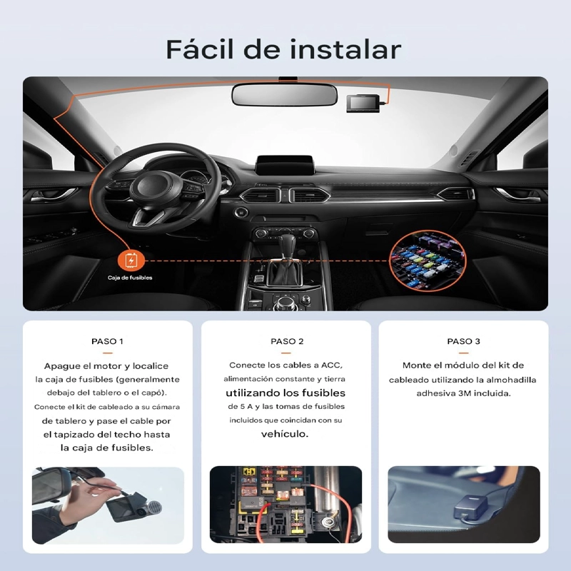 KIT DE CABLEADO ENERGIA AJUSTABLE 70MAI UP06 TIPO-C 12–30V – PARKING 24H CON MONITOR DE VOLTAJE - 10