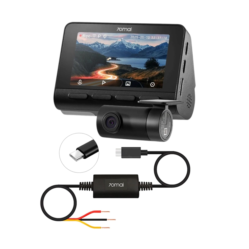 SET DUAL CAMARA PARA VEHICULO 4K 70MAI A800SE CAMARA TRASERA RC22 + KIT DE CABLEADO 70MAI UP03 - 4
