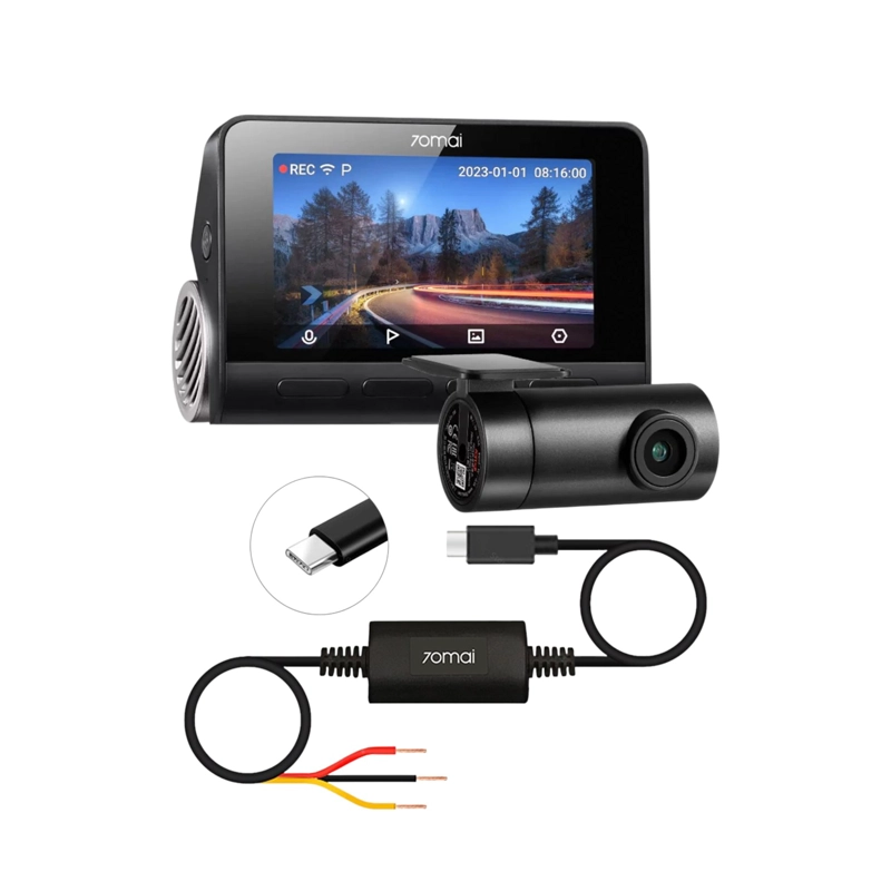 SET 70MAI A810S-2 CAMARA PARA VEHICULO FRONTAL 4K 70MAI A810S TRASERA RC24 + KIT UP03 - 4