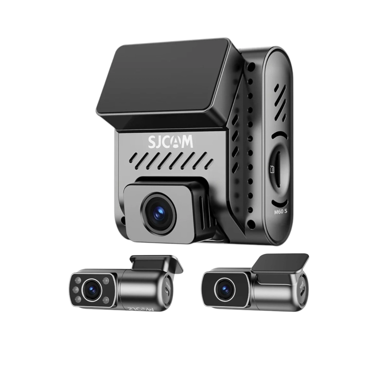 SET TRIPLE CAMARA PARA VEHICULO FRONTAL 4K STARVIS 2 TRASERA INTERIOR 1080P SJCAM M60S-3CH - 1