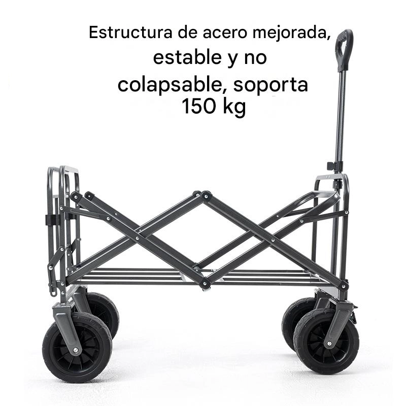 CARRO PLEGABLE DE CAMPING QUNATURE 4 RUEDAS TODOTERRENO 150KG - 5