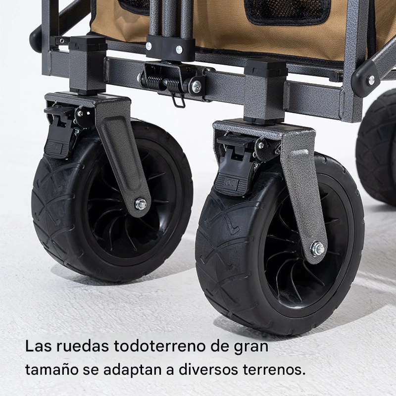 CARRO PLEGABLE DE CAMPING QUNATURE 4 RUEDAS TODOTERRENO 150KG - 6