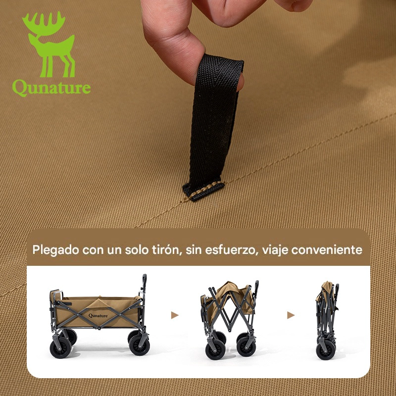 CARRO PLEGABLE DE CAMPING QUNATURE 4 RUEDAS TODOTERRENO 150KG - 7