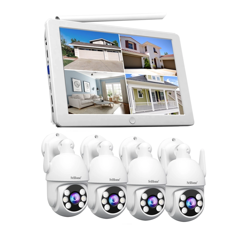 KIT NVR SRIHOME 4 CAMARAS IPC059 PTZ WIFI 2MP + NVR NVS009 CON PANTALLA 8CH - 2